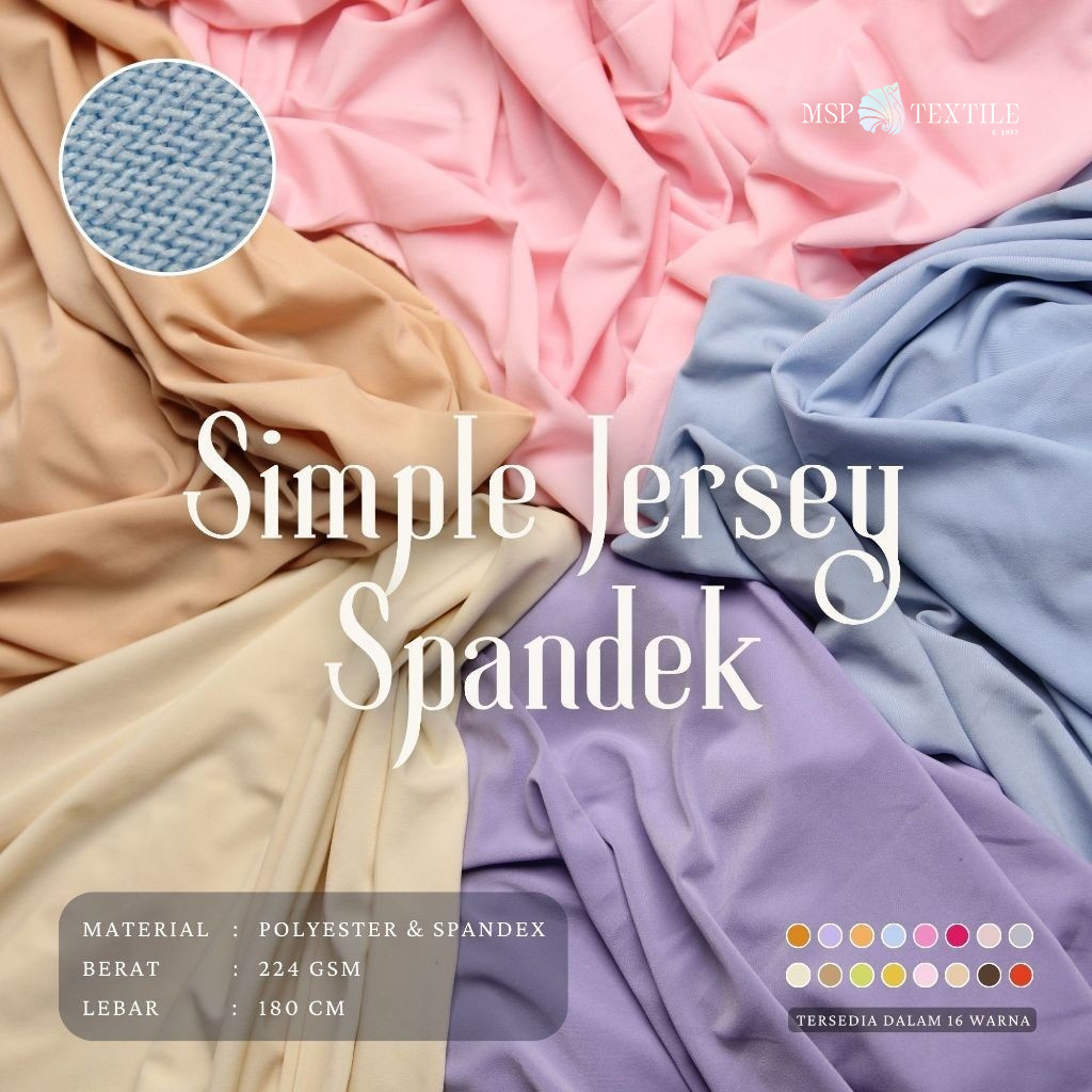KAIN SIMPLE JERSEY SPANDEX BAHAN POLYESTER ELASTIS PREMIUM COCOK UNTUK SWEATPANTS & PAKAIAN OLAHRAGA