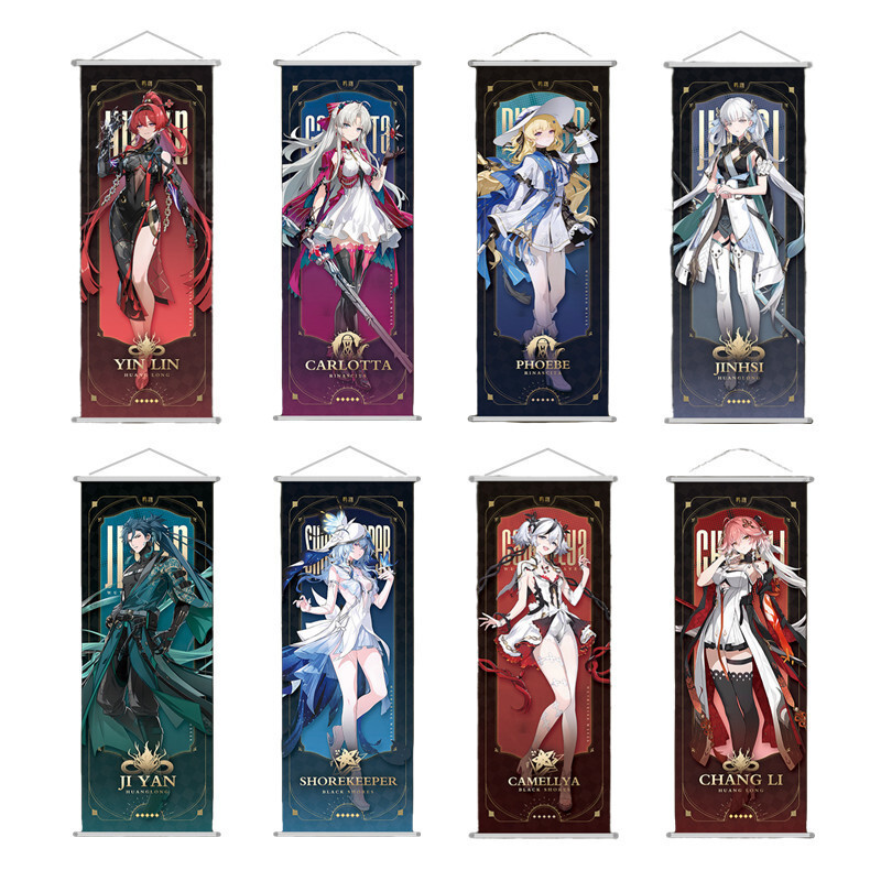 

Wuthering Waves Figure Jinhsi Phoebe Camellya Carlotta Scroll Canvas Painting Home Decor Wall Hanging Anime Poster Wall Art Gift