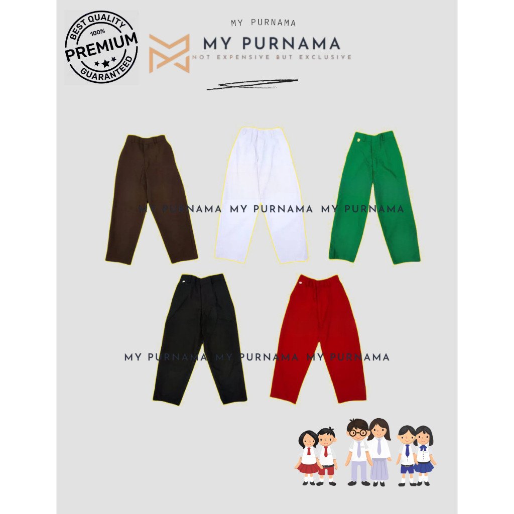 

Seragam Sekolah - Celana Karet Panjang TK, SD, MI Bahan Drill Super -