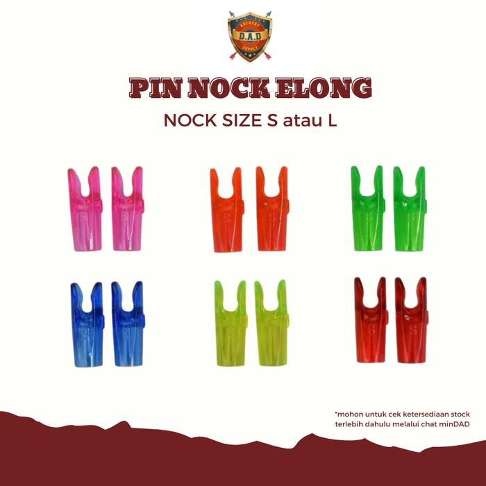 PIN NOCK ELONG - NOCK SIZE S ATAU L (SELUSIN ISI 12 PCS) / NOCK CARBON