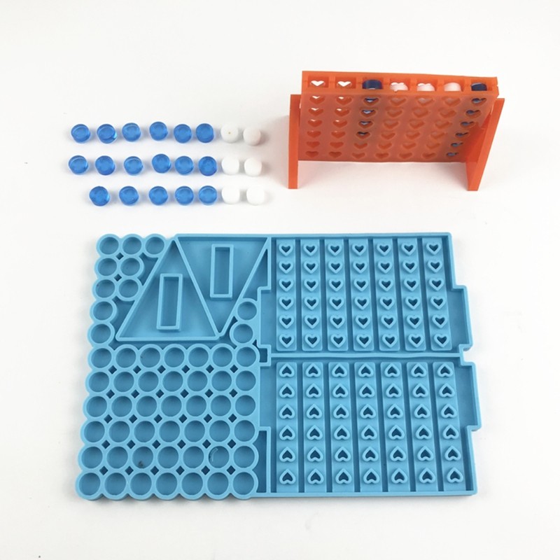 

Love Heart Four Chess Battle Competitive Game Toys Epoxy Resin Mold DIY Crafts Silicone Mould Jewelry Casting Mold