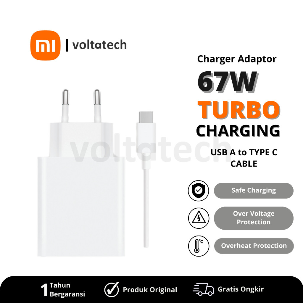 

Charger Xiaomi 67W Turbo Fast Charging Original Compatible All Xiaomi Series
