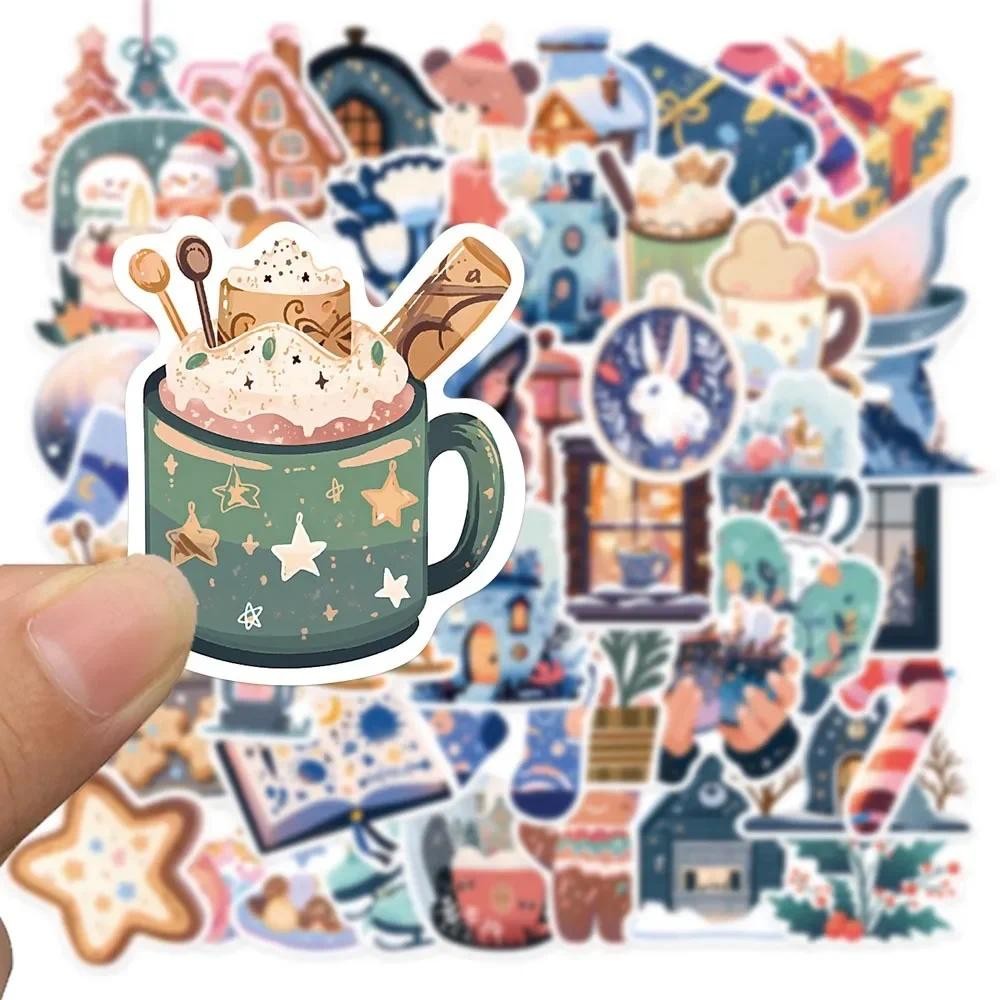 

50Pcs Warm Winter Crystal Ball Tree Stickers Crafts Scrapbooking Book Label Decorative Sticker DIY Stationery Notebook