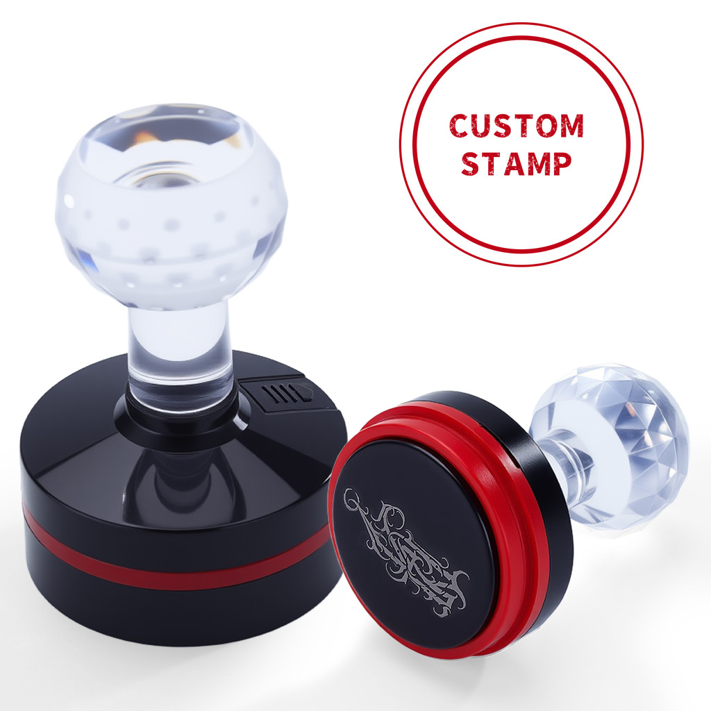 

Custom Stamp with Logo Text,Personalized Rubber Stamp with Handle,Address Stamps for Business or Crafting