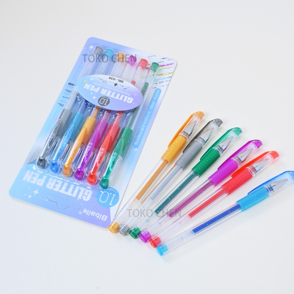 

Bibaile Color Gel Pen Pulpen Pena 6 Warna 1.0 MM