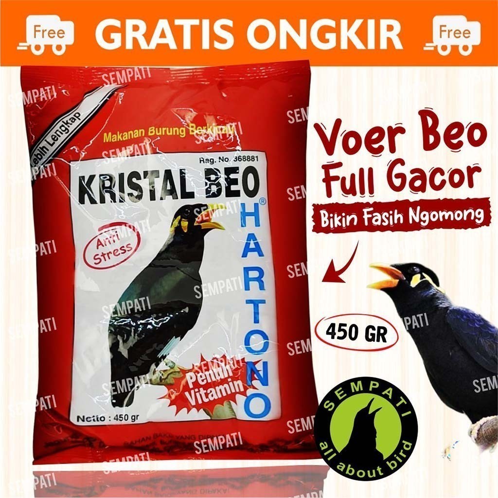 SEMPATI KRISTAL BEO HARTONO VOER PUR PAKAN KHUSUS BURUNG BEO VOOR PELLET MAKANAN HARIAN BURUNG BEO H