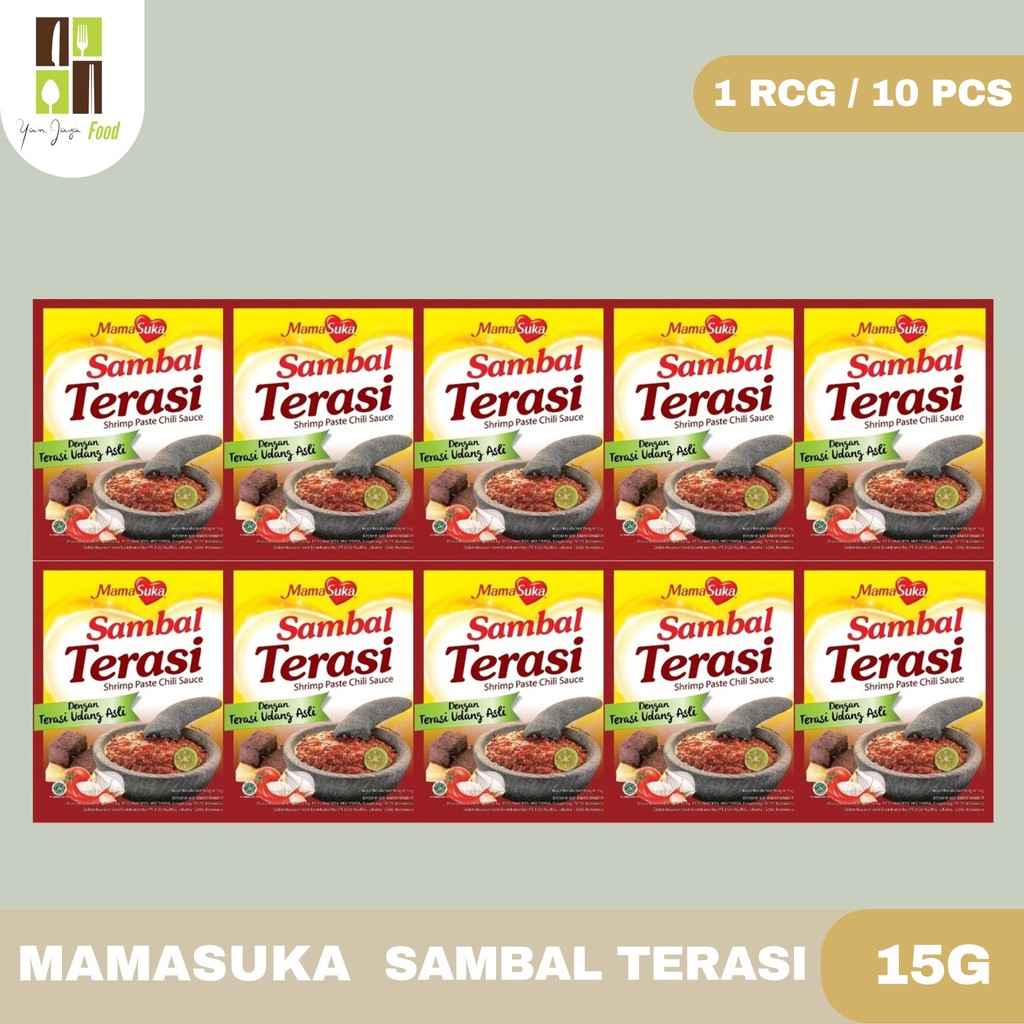 

Mamasuka Sambal Terasi 15g -1RCG/10PCS / Dengan Terasi Udang Asli / Shrimp Paste Chilli Sauce