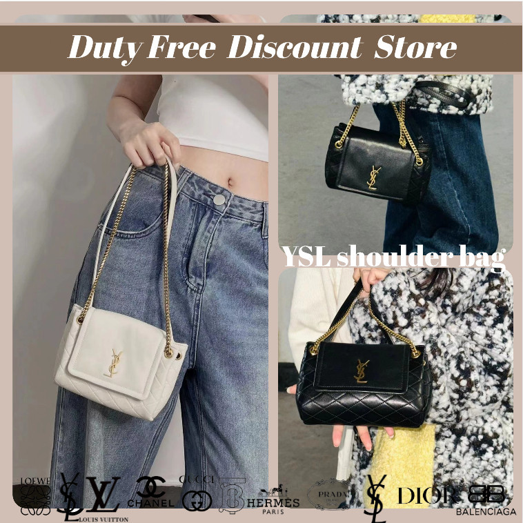 YSL / Yves Saint Laurent / MONOGRAM NOLITA seri / mini / kulit domba / tas rantai / tas bahu / tali 