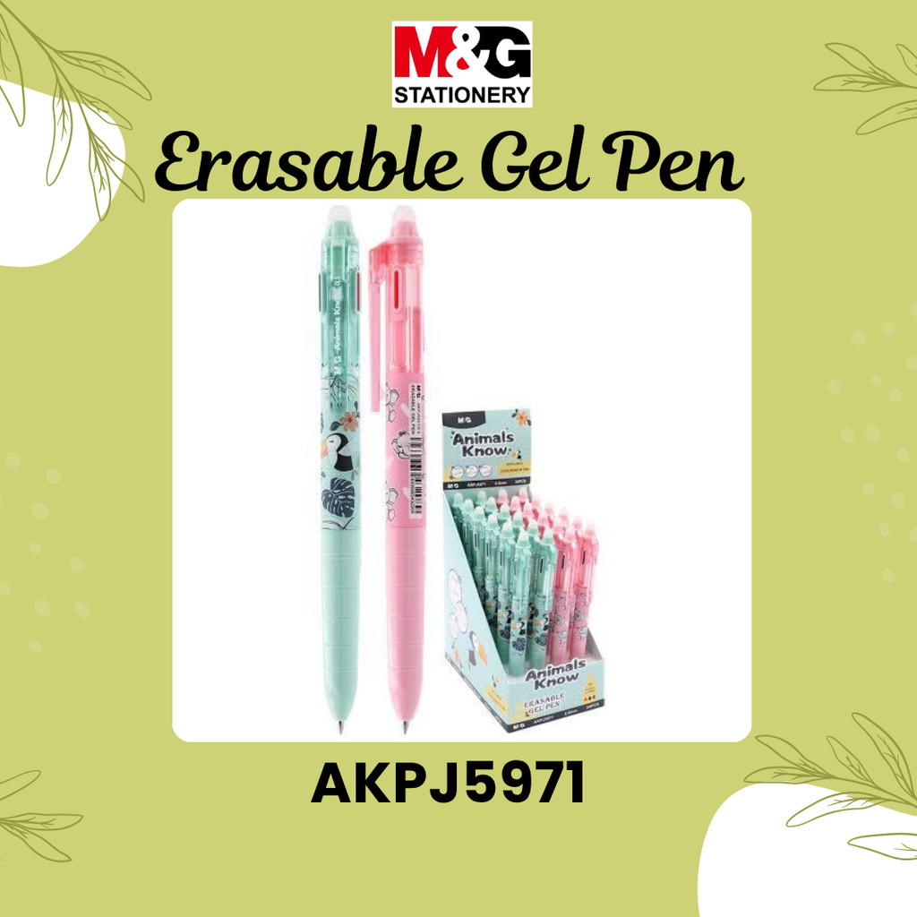

M&G Pen 3-color, Erasable Gel Pen Animal Know AKPJ5971 - black/blue/red 0.5 mm