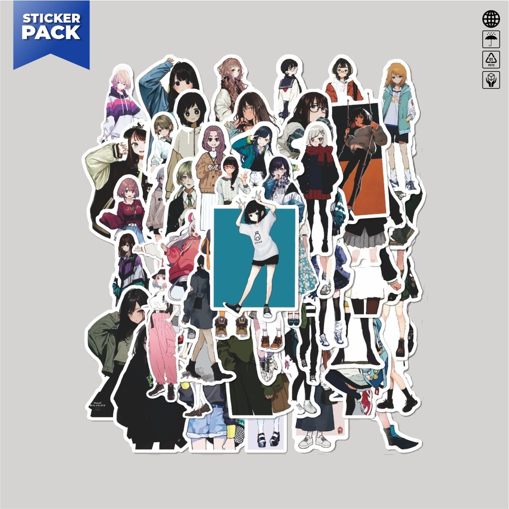 

[100PCS]Stiker Pack Stiker Modern Girls Series B [Gadis Modern] Aesthetic Vinyl Anti Air Dekorasi Sticker Laptop Buku Journal Koper Helm Casing HP Gitar Helm Skateboard