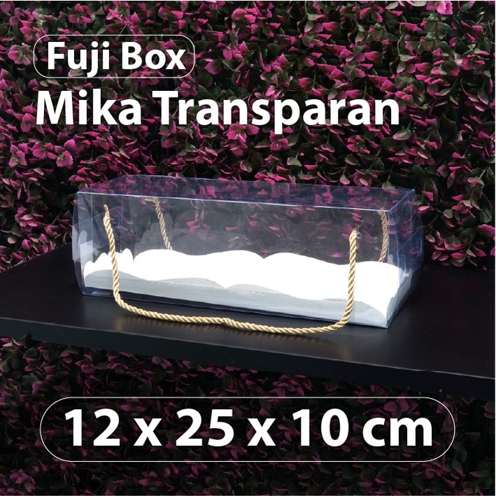 

Box Mika Hampers Transparan 12 x 25 x 10 cm -Mika Fuji Hampers Tenteng