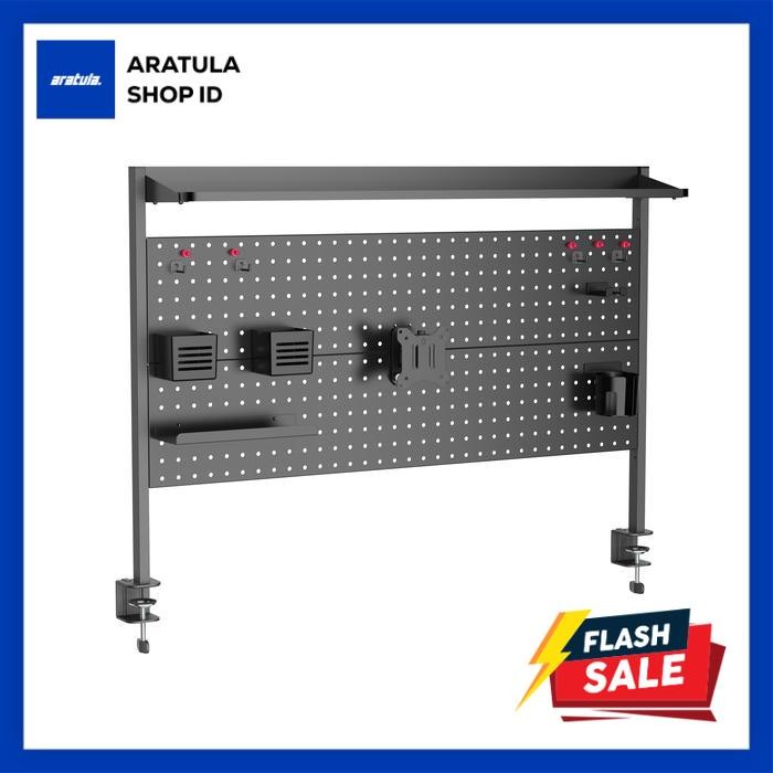 

Rak Papan Meja Modular Deskmount Pegboard DIY Oximus GPD120 Hitam Putih Organizer Shelf memberikan solusi penyimpanan elegan dan fungsional untuk kebutuhan kantor Anda, ruang penyimpanan luas, pelat VESA yang mudah dilepas, dan pemasangan tanpa alat. - GP