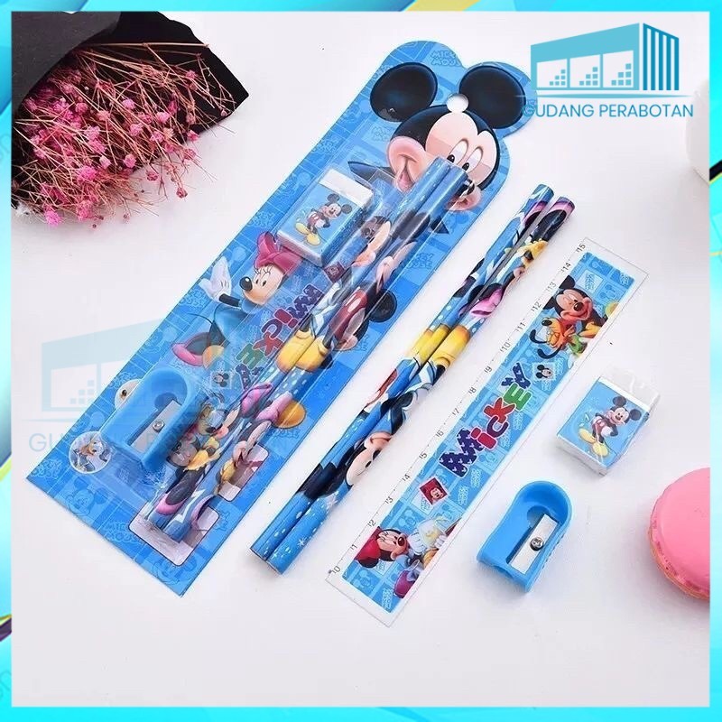 

GP GROSIR Stationery Alat Tulis set 5 in Karakter Kartun Souvenir Pesta ulang tahun