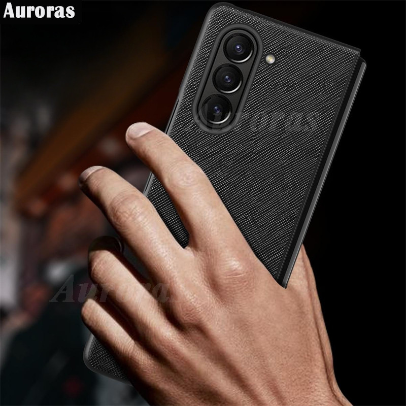 Untuk Samsung Galaxy ZFold 7 Phone case Cross Texture Leather Soft Cover Untuk Samsung Galaxy Z Lipa