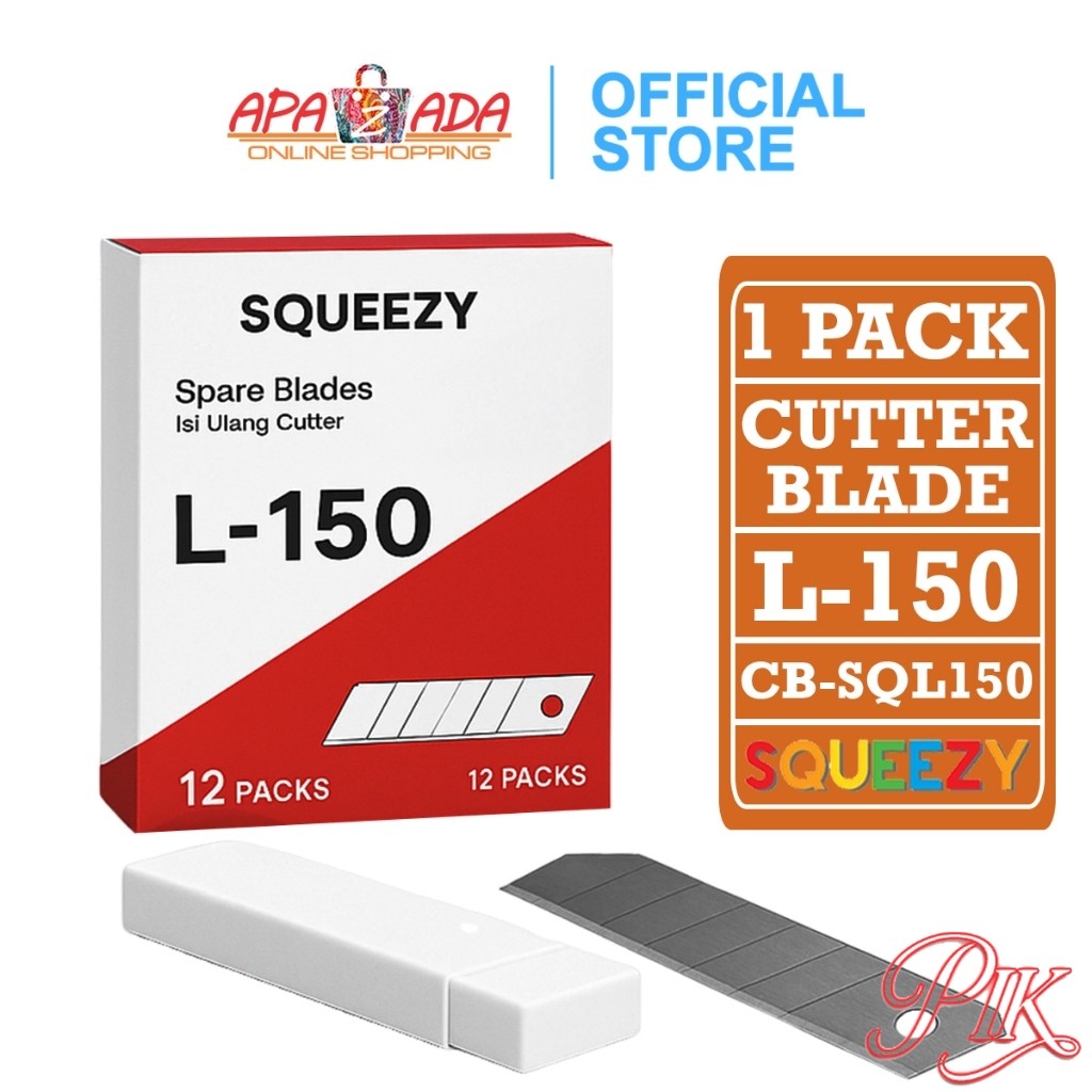 

Isi Ulang Pisau Cutter Besar L-150 [1 Pack - 12 Tube] / Refill Cutter Squeezy CB-SQ-L150