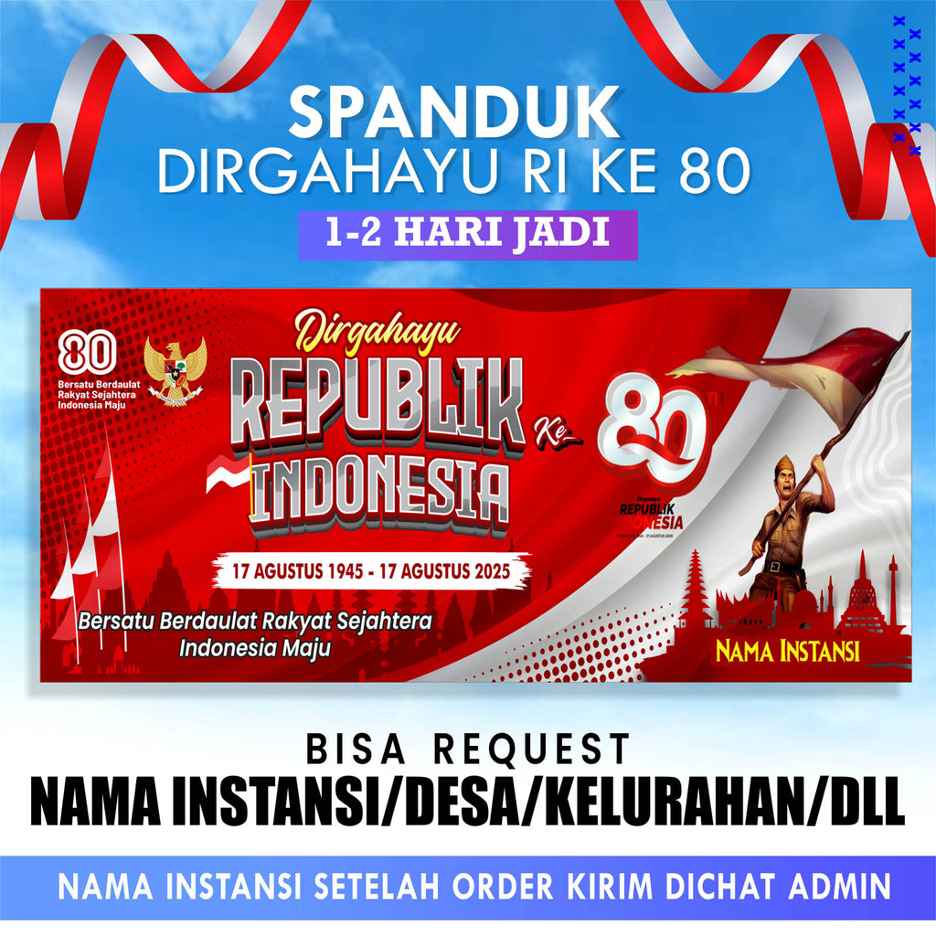 

Banner Dirgahayu RI / spanduk kemerdekaan Indonesia HUT RI ke 80