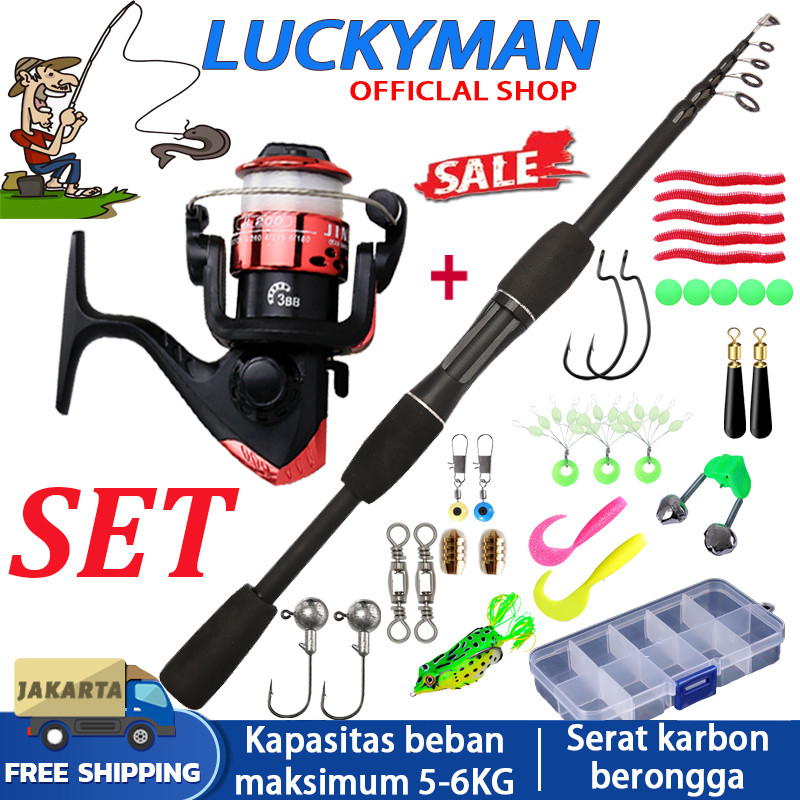Hot Sale 1 set pancing/Joran carbon murah set lengkap/carbon fiber/Set joran pancing