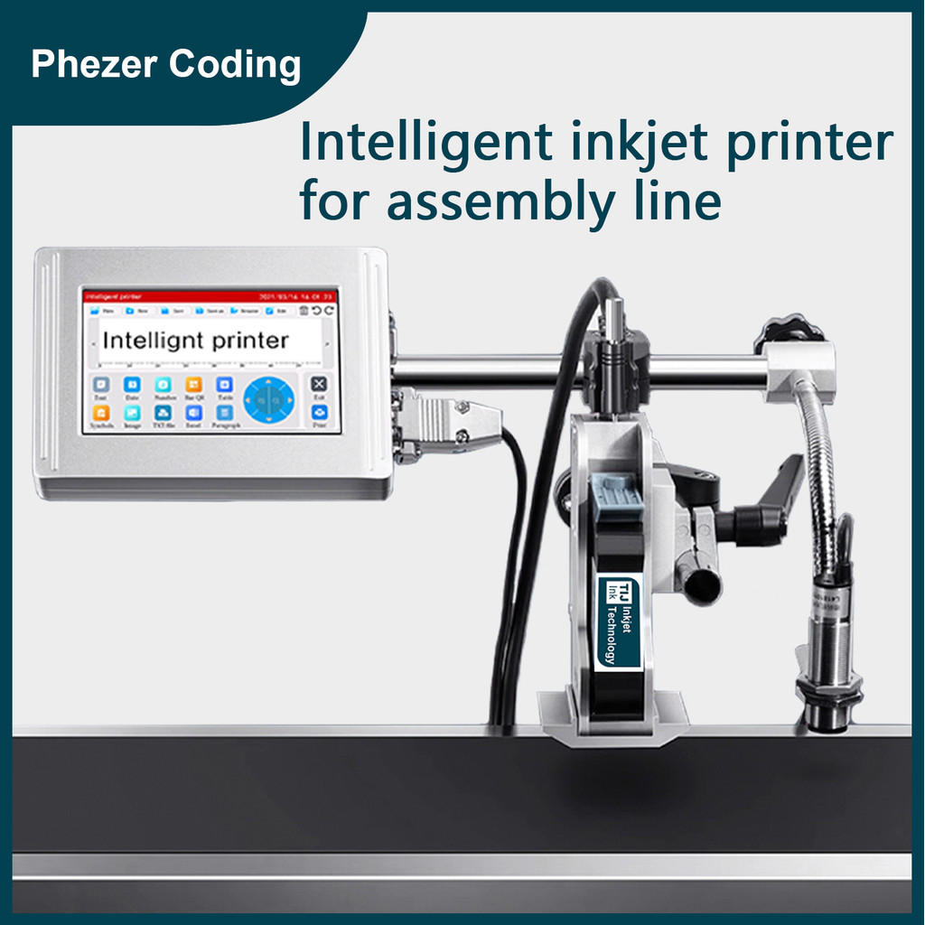 

Phezer 12.7/25.4mm PW-mini Online Inkjet Printer Label Printer Computer TIJ QR Bar Batch Code Date Number Logo Expiry Date