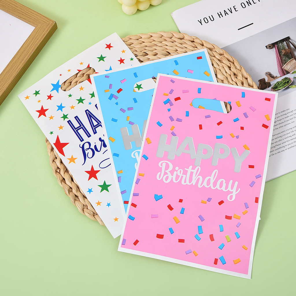 

10/20/30Pcs Birthday party gift bag colorful stars aluminum film bag candy bag gift bag Plastic Treat Bags Gift Wrap