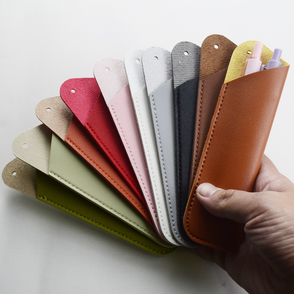 

Portable Pen Protector Pouch PU Leather Pencilcase Holder Organizer for Pens Pencil Case