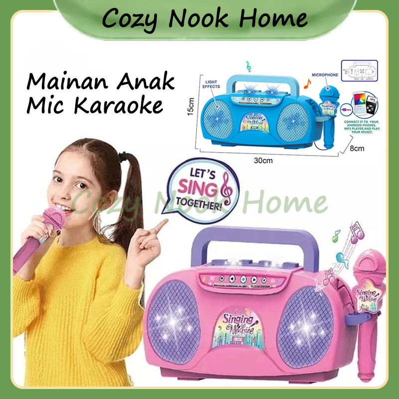 Singing Machine Mic Anak Anak Untuk Karaoke / Microphone Anak Mainan Karaoke Music / Mainan Anak Mic