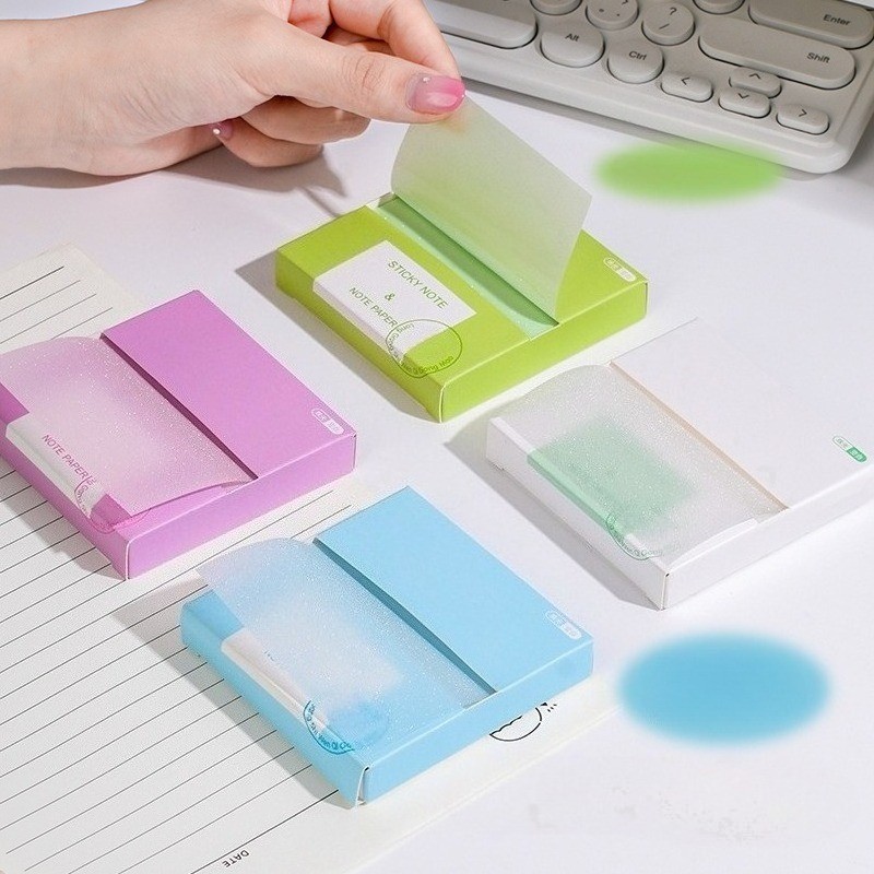 

100sheets Pearlescent Color Posits Sticky Notes Pads Paper Stickers Posted It Notebook Memo Notepad Pull-out Message Sticker