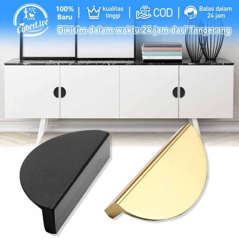 Handle Lemari Gold Handle Pintu Setengah Lingkaran Hendel Lemari Tarikan Pintu Lemari Tarikan Laci S