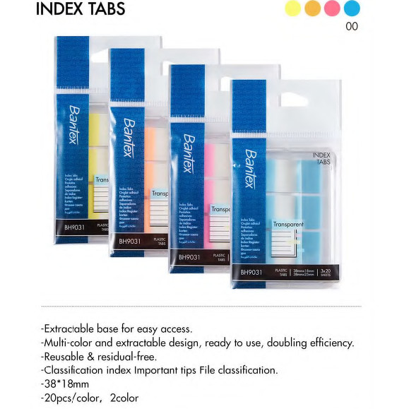 

BANTEX INDEX TABS TYPE BH9031