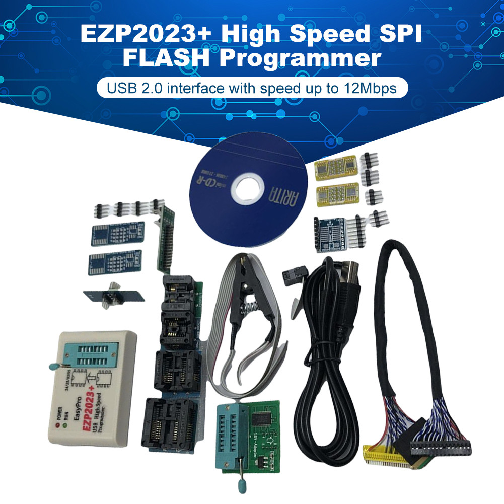 

EZP2023 High-speed USB SPI Programmer EZP 2023 Support 24 25 93 EEPROM 25 Flash USB 2.0 12Mbps 25T80 Burn Offline Copy BIOS Chip