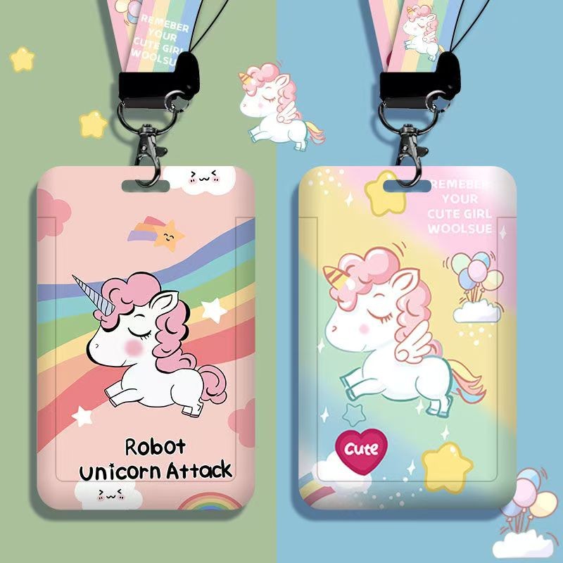 

Kartu pelindung PVC ramah lingkungan Seri unicorn yang lucu + kabel gantung hadiah | Anti demagnetisasi dan anti pencurian swiping | Kartu pelajar/KTP/Kartu transportasi/Kartu e-pembayaran satu kartu