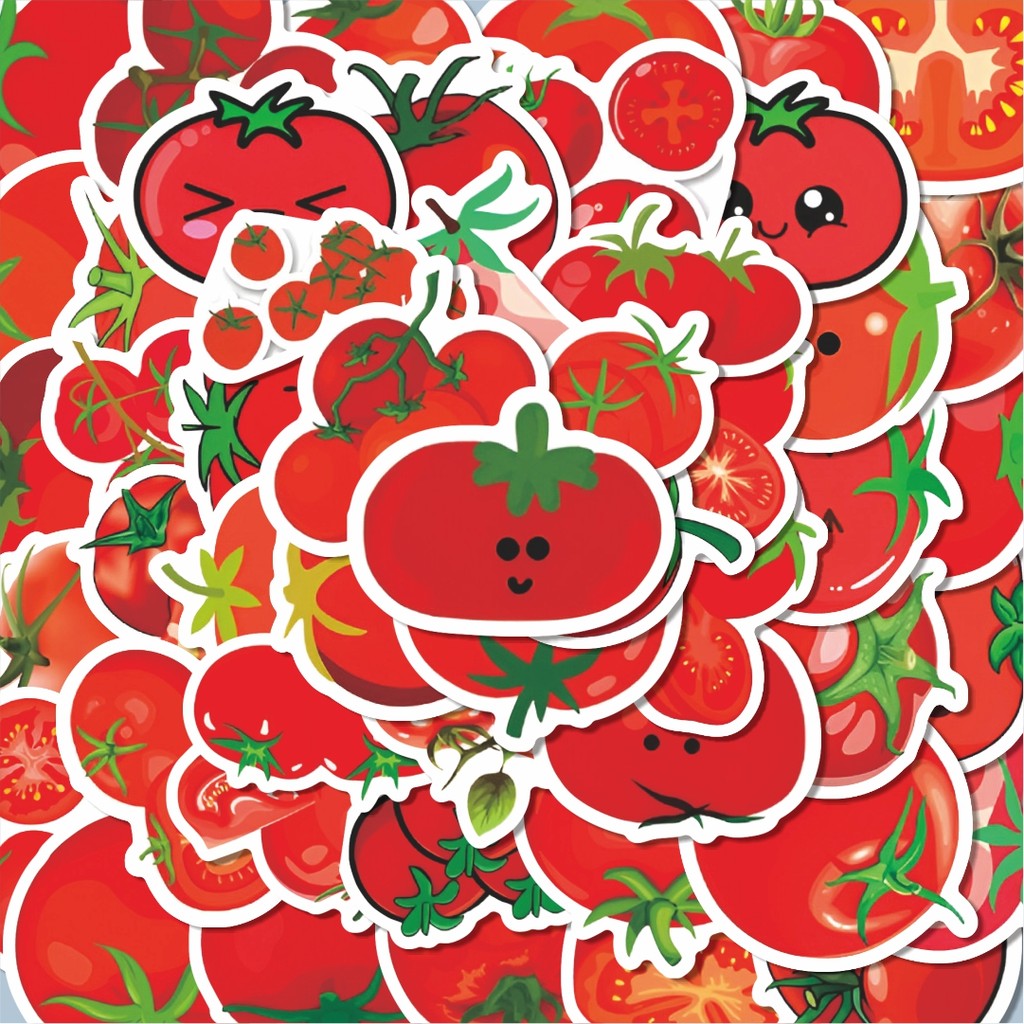 

100PCS Lucu Stiker Tomato Series [Seri Tomat] Stiker Aesthetic Stiker Anti Air Stikers Berperekat Waterproof sticker decal buat Motor Helm Buku Journal Koper Casing HP Laptop Botol Minum Hadiah anak