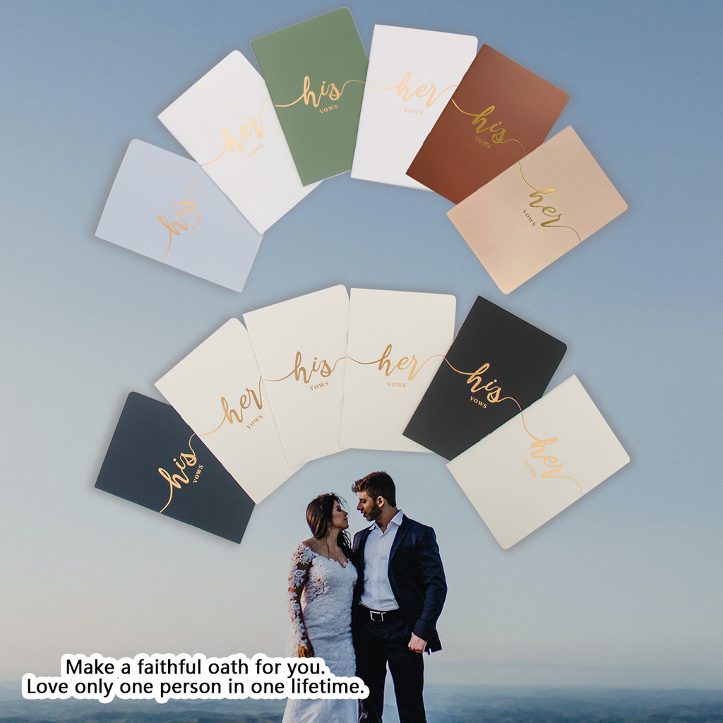 

His & Hers Wedding Vow Books Set: Personalized Bride & Groom Notebook for Wedding Ceremony Decor