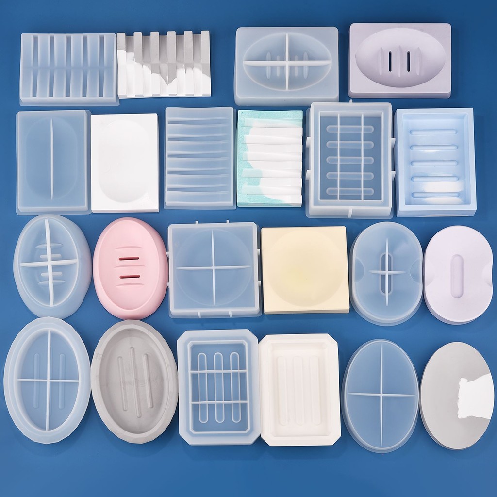 

Handmade Plaster Soap Box Silicone Mold Soap Resin Casting Mold Epoxy Resin Ring Dish Holders Resin Soap Tray Molds Home decor