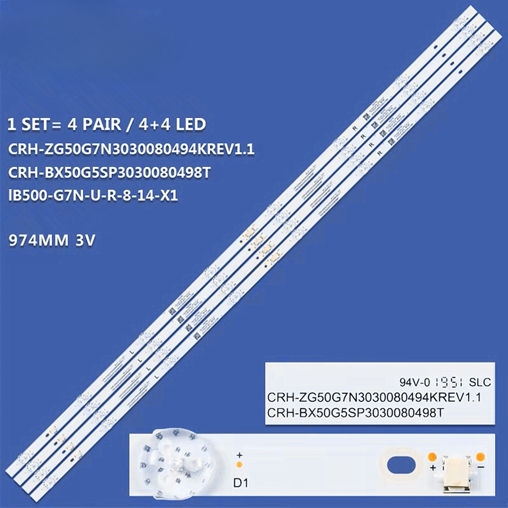 

8pcs/Kit U50H7N U50H7S 50G7N PTV50G71AGBL PTV50RCG70BL PTV50G70BL PTV50G70 CRH-ZG50G7N3030080494KREV1.1 JL.D50081330-002AS-M_V01