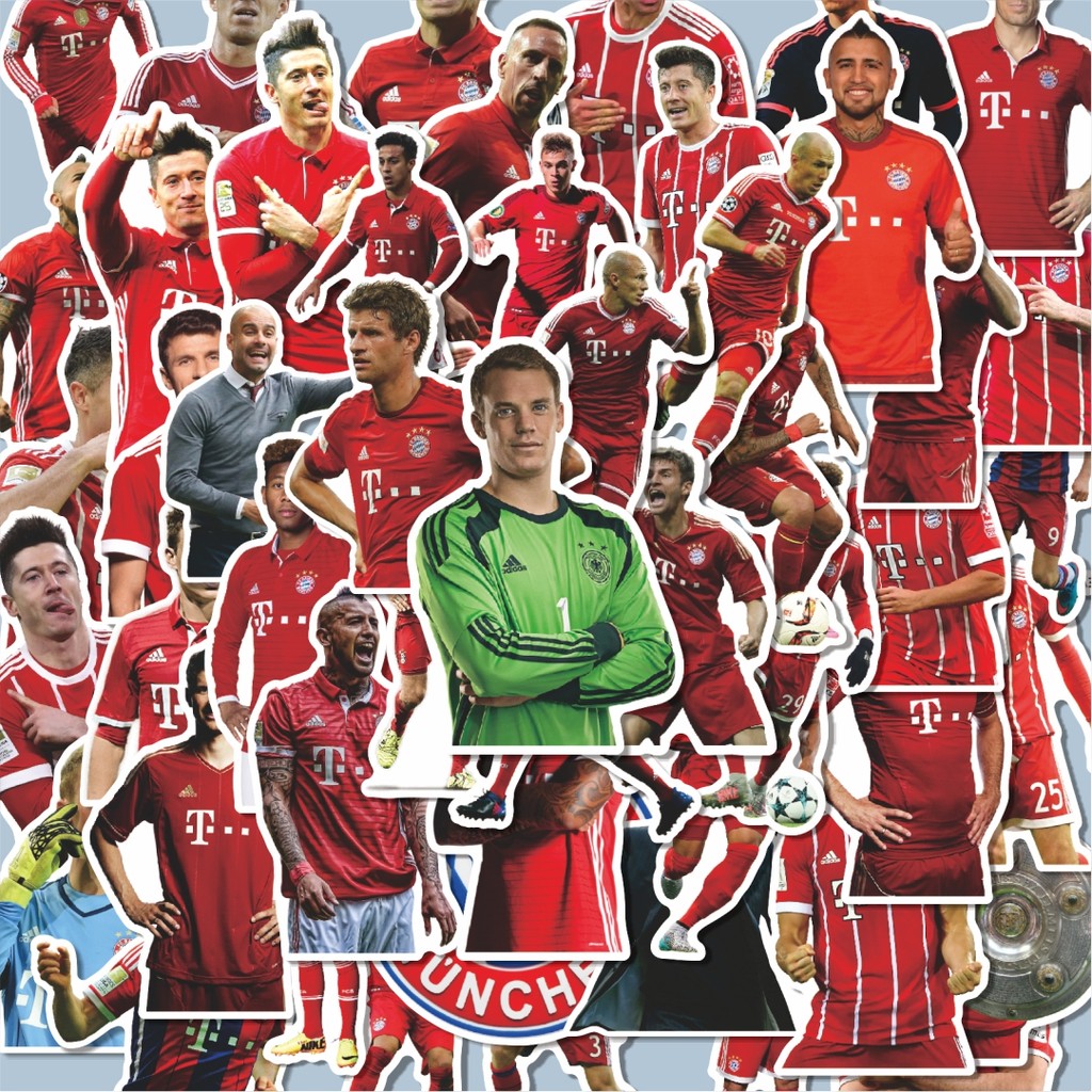 

100PCS Lucu Stiker Football Series FC Bayern München Stiker Aesthetic Stiker Anti Air Stikers Berperekat Waterproof sticker decal buat Motor Helm Buku Journal Koper Casing HP Laptop Botol Minum Hadiah anak