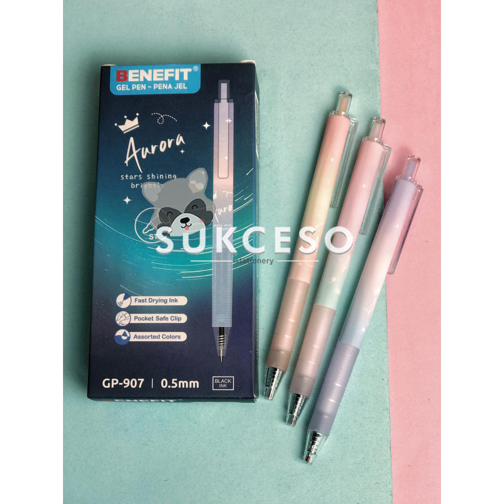 

Benefit Gel Pen GP-907 AURORA Body Gradasi 0.5 mm Pena Gel Murah