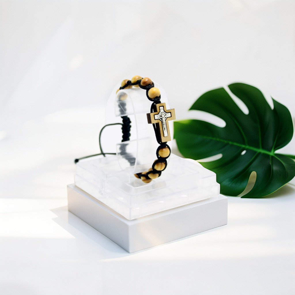 GELANG SALIB EKSLUSIF/ GELANG ROSARIO KAYU/ GELANG SALIB / GELANG TALI / GELANG ROHANI