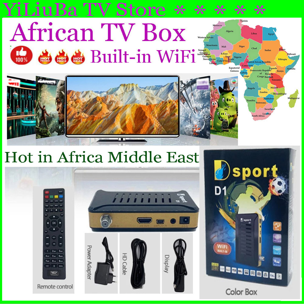 [Genuine]DSport D1 Best Satellite Decoder Receiver DS TV FHD1080p Digital DVB-S2 decoder Builtin WIF