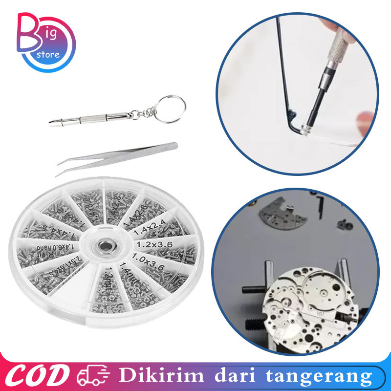 1000pcs Set Reparasi Kacamata Baut Kacamata Mur Kacamata Skrup Kacamata