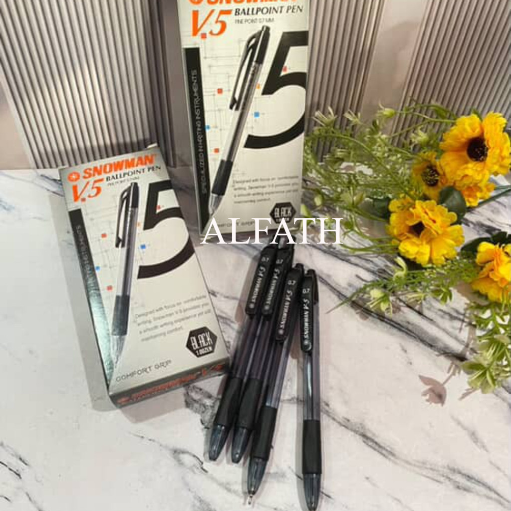 

(3PCS) ECER Pulpen Snowman V5 Hitam/Biru