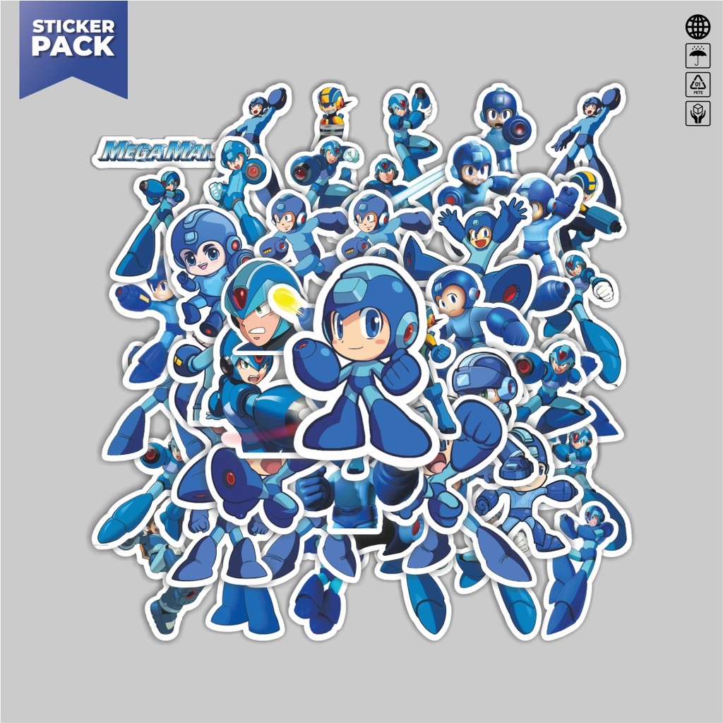 

[100PCS]Stiker Pack Stiker Capcom Series Megaman Rockman Aesthetic Vinyl Anti Air Dekorasi Sticker Laptop Buku Journal Koper Helm Casing HP Gitar Helm Skateboard