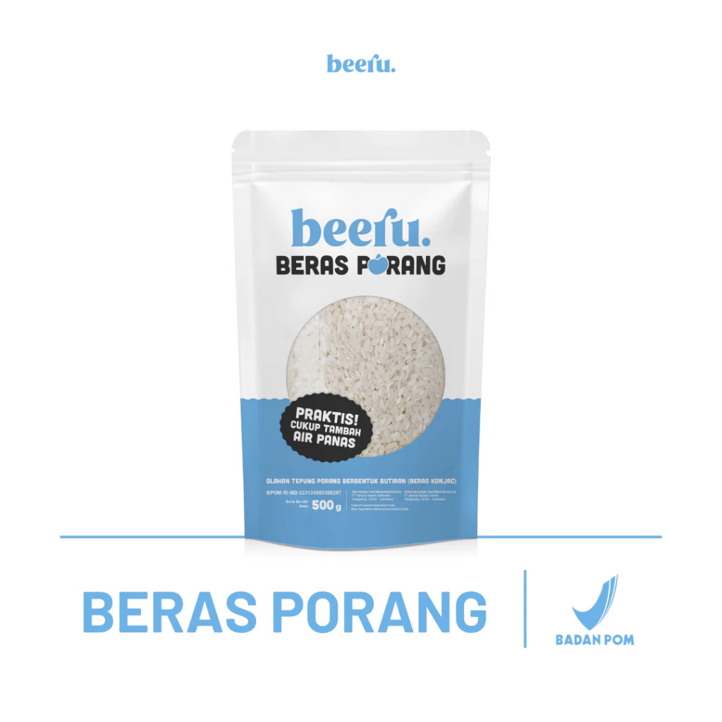 

[ READY STOCK ] Beeru Beras Porang Pouch 500GR Shirataki Konjac Rice
