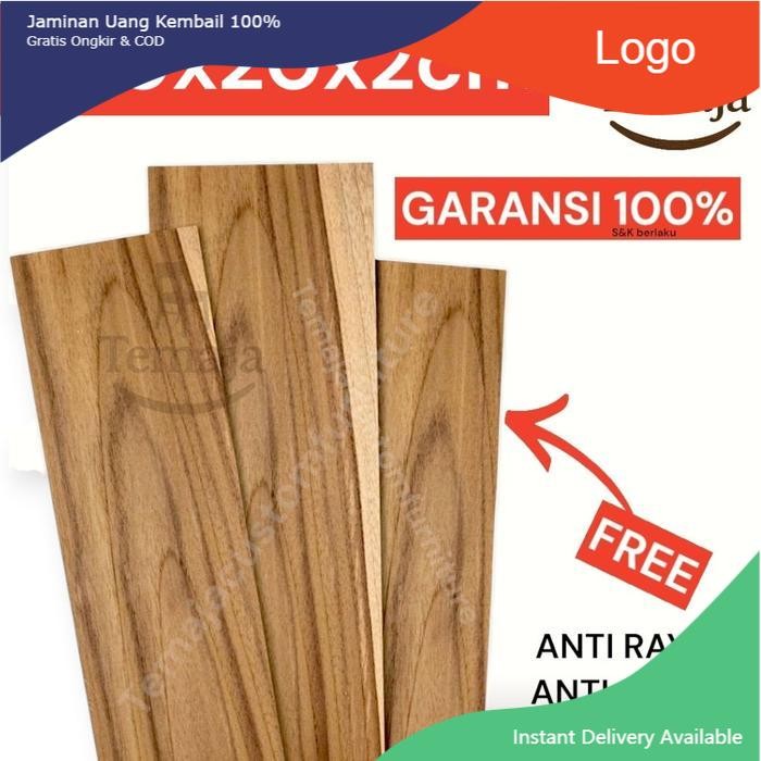 Temaja Papan Kayu Jati Asli 200x20x2cm Anti Rayap & Jamur Garansi 100% Kuat Tahan Lama Serat Bagus m
