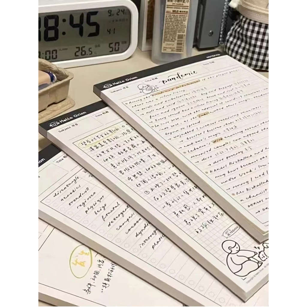 

1Pcs B5 Sticky Note Paper Simple and Tear off Paper Learning Plan Grid Line Blank NoteBook Stationery School Supplies