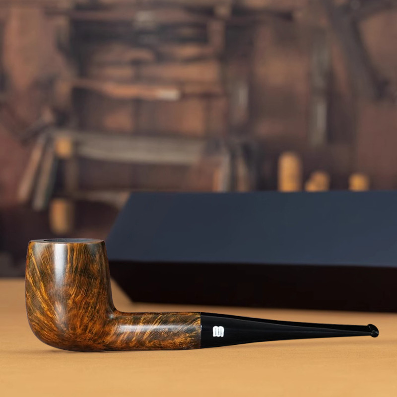 OLD FOX Briar Wood Hand-carved Pipe Classic Straight Handle Billiards 9mm Pipe Channel Father's Day 