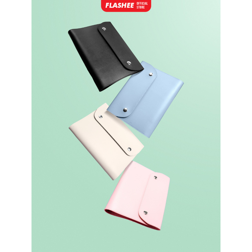 

Flashee Buku Binder Journal Kulit Sintetis A5 20 Ring Binder Organizer Polos Biru Muda