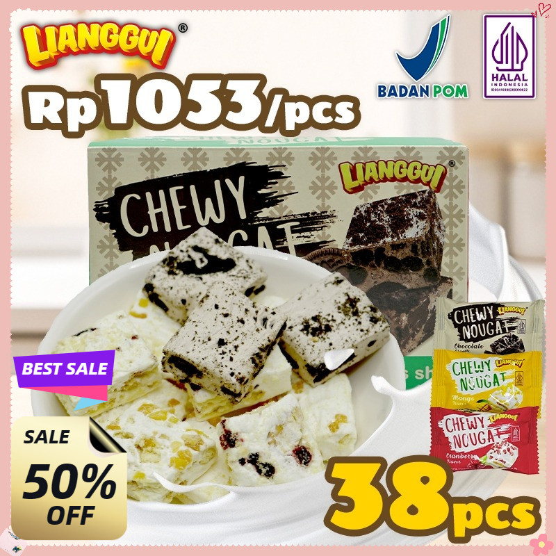

[Pengiriman 24 jam] LIANGGUI HALAL NOUGAT CHOCOLATE I NOUGAT CRANBERRY | NOUGAT MANGO | CAKE | VIRAL | CAKE NOUGAT ANEKA RASA Paling banyak dibeli Lezat Makanan Ringan