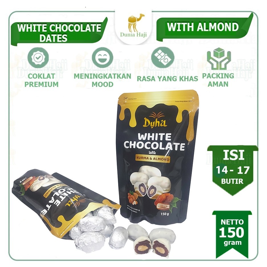 

Cokelat Kurma 150gr Isi Almond Lapis Coklat Putih White Chocolate Dates With Almon
