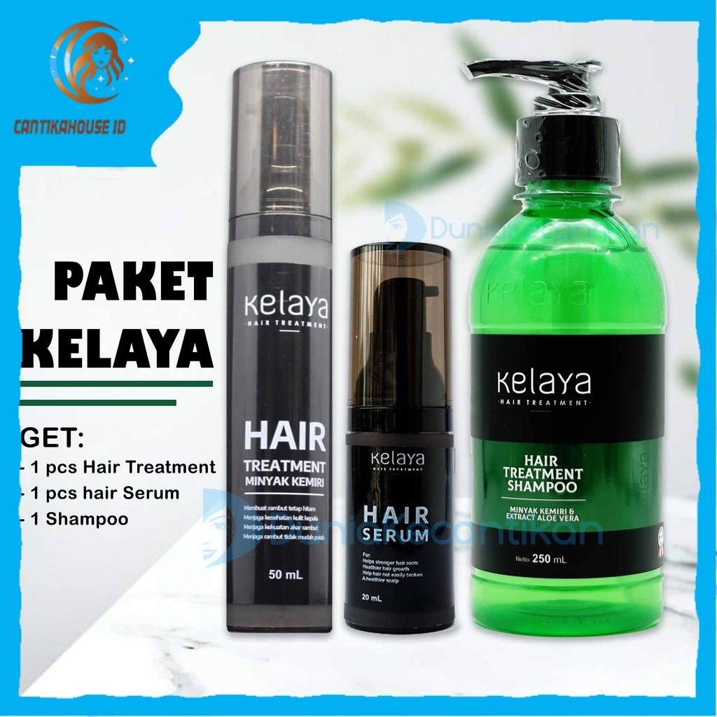 Kelaya Hair Treatment Shampoo Minyak Kemiri Hair Serum Perawatan Rambut Rontok Shampo Kelaya [Cantik