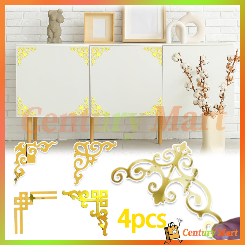 CM 4PCS Mega Decoration List Gold Dekorasi Moulding Akrilik Gold Miror/Moulding Akrilik Dekorasi Din